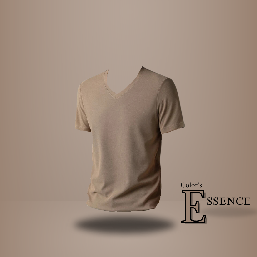 Chestnut Brown V Neck Tee